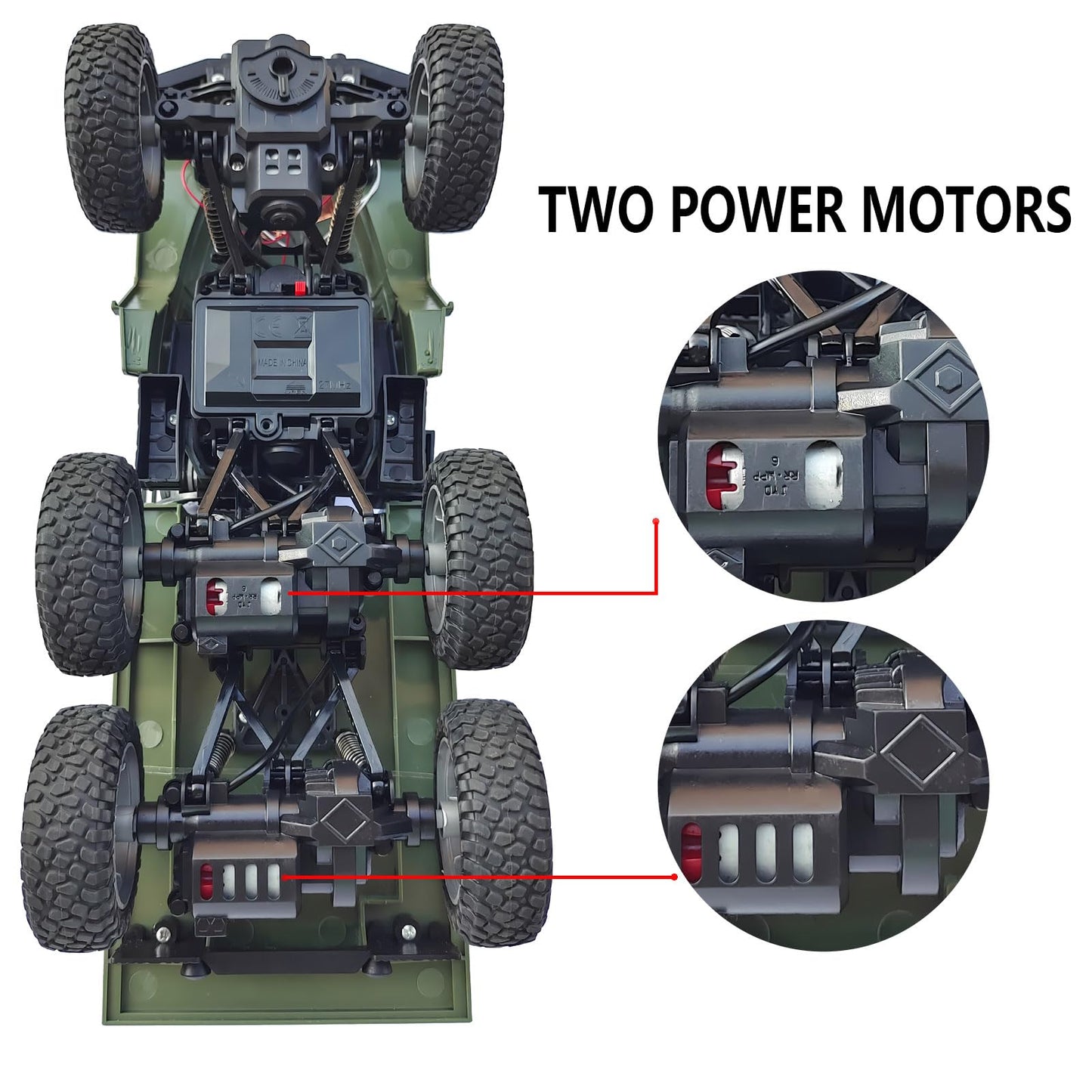 JPJCOOY RC Military Truck 6x6 Road Remote Control Car 1/16 Scale Remote Control Truck 4WD All Terrain Rock Army Transport Vehicl