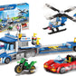 City Police Truck And Trailer Building Sets, Compatible With Lego Police Car With Tow Truck, Helicopter, Car, Motorcycle, Police