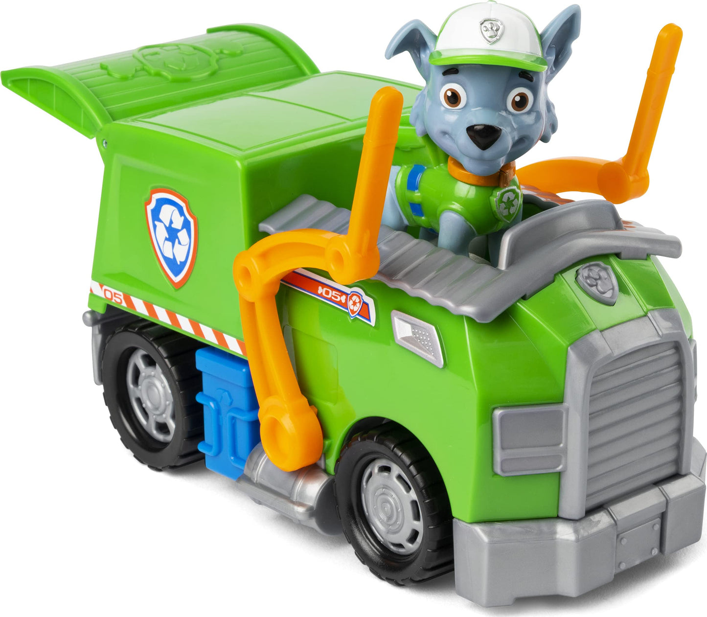 Paw Patrol Rocky’s Recycle Truck Vehicle with Collectible Figure, Multicolor, Plastic, Model 20114312, for Kids 3+