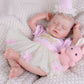 Aori Reborn Doll Clothes For 17-20 Inch Dolls 3Pcs Newborn Baby Girl Outfit Set (Pink Bodysuit + White Tutu Skirt + Birthday Hat