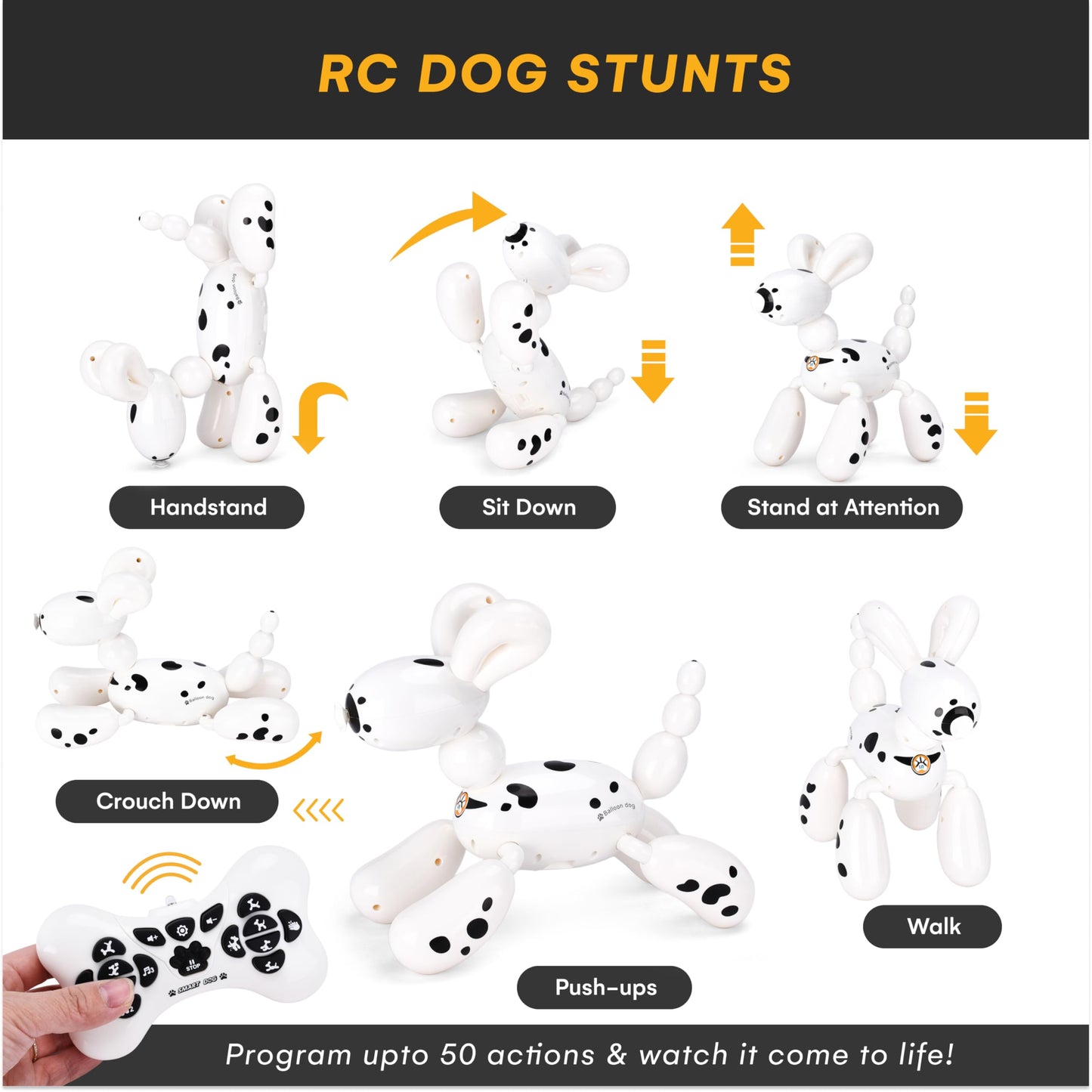 Top Race Remote Control Robot Dog - Smart Robotic Puppy Toy For Toddler - Fun Interactive Rc Dogs - Durable Plastic Material - V