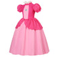 Baurghop Peach Costume For Girls Led Light Up Princess Peach Dress For Girls Cosplay Holiday Party Outfit (4-5 Years)