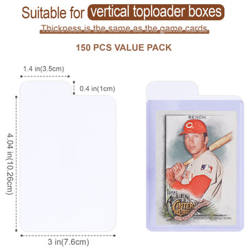 Trading Card Dividers For Toploaders Storage Boxes, 150Pcs Paper Dividers For Baseball/Mtg/Tcg/Sports/Game Organizer, Vertical