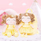 Gloveleya Toddler Backpack Baby Girl Gift Plush Bag Diaper Bag With Spring Girl Doll Curly Hair Girl Toys With Love Yellow 9 Inches