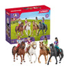 Schleich Horse Club 40PC Rider Playset - Poseable Figures & Horses, Equestrian Toy for Kids Ages 5+, Model 72221, Multi Color