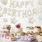 TONIFUL 31PCS Cream White Happy Birthday Decorations 16 Inch Happy Birthday Balloon Banner with Star Heart Balloons Mylar Foil B