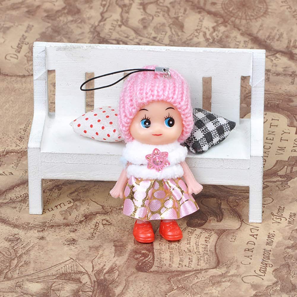 Doyifun 8 Pcs Lovely Tiny Dolls Keychain, Silicone Princess Mini Doll For Girls, Diy Miniature Dollhouse Kit Decoration Little D