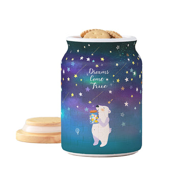 Pintoo 3D Puzzle Jar 128 Plastic Pieces For Adults - Dreams Come True - Airtight Lid Container And Inner Glass Jar For Kitchen D