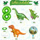Dinosaur Balloons 8Th Birthday Decorations, Dinosaur Birthday Party Decorations With Giant Inflatable Dino Balloons 40 Inch Helium Foil Mylar Number 8 Balloons For Dino Theme Birthday Party Decoration