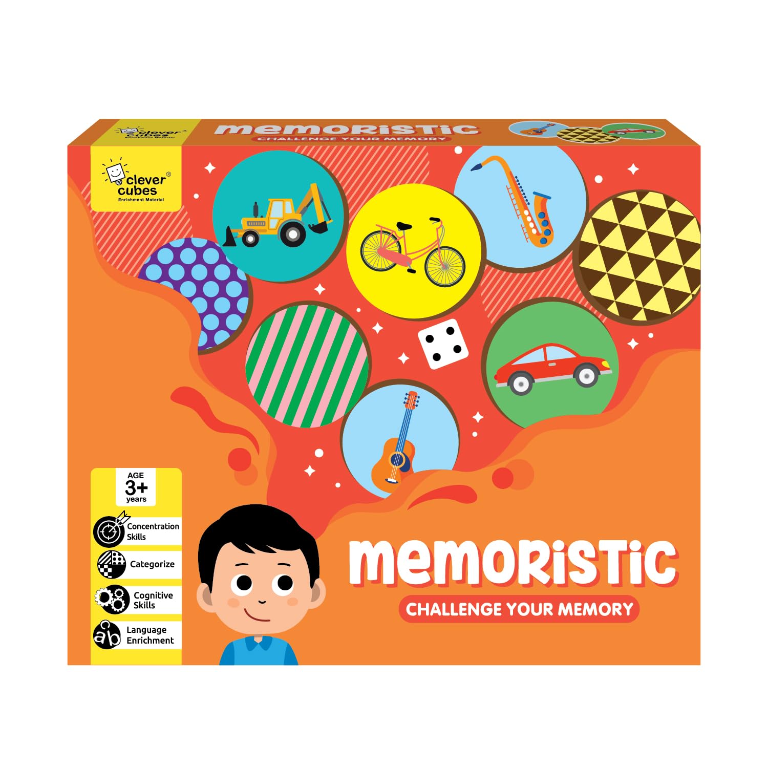 Clever Cubes Memoristic : Memory Skills Game : Activity Game : Educational Board Game