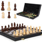 15-Inch Wooden Chess Set - enhanced Folding Wooden Chess Board with Carved Chess Pieces  Built-in Storage  Portable and Travel-Friendly Chess Game Sets for mature-themeds and Kids