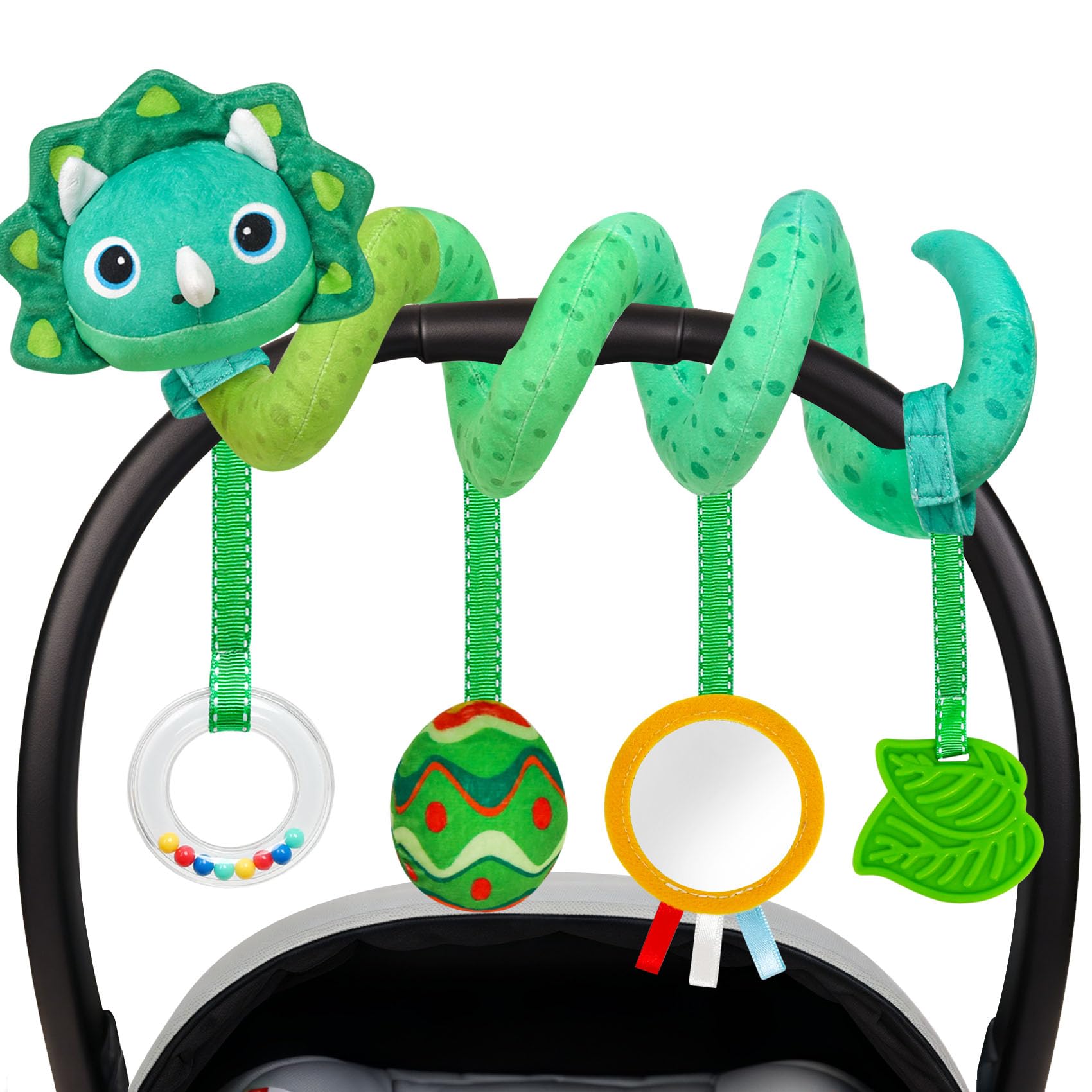 Baby Car Seat Toys Activity Stroller Toy For Boys Girls 0 3 6 9 10 12 Months, Spiral Hanging Plush Toys, Baby Shower Thank You G