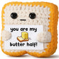 Gifts for Him Her Boyfriend Girlfriend Partner Loved One You Are My Butter Half!  Crochet Toast - Cute Romantic Valentines Day  Anniversary  Birthday Gift for Couples Desk Decor & Christmas Gifts