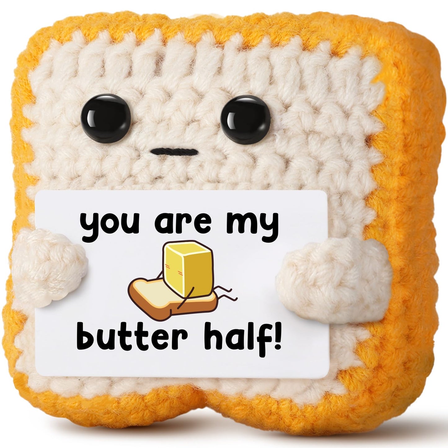 Gifts for Him Her Boyfriend Girlfriend Partner Loved One You Are My Butter Half!  Crochet Toast - Cute Romantic Valentines Day  Anniversary  Birthday Gift for Couples Desk Decor & Christmas Gifts