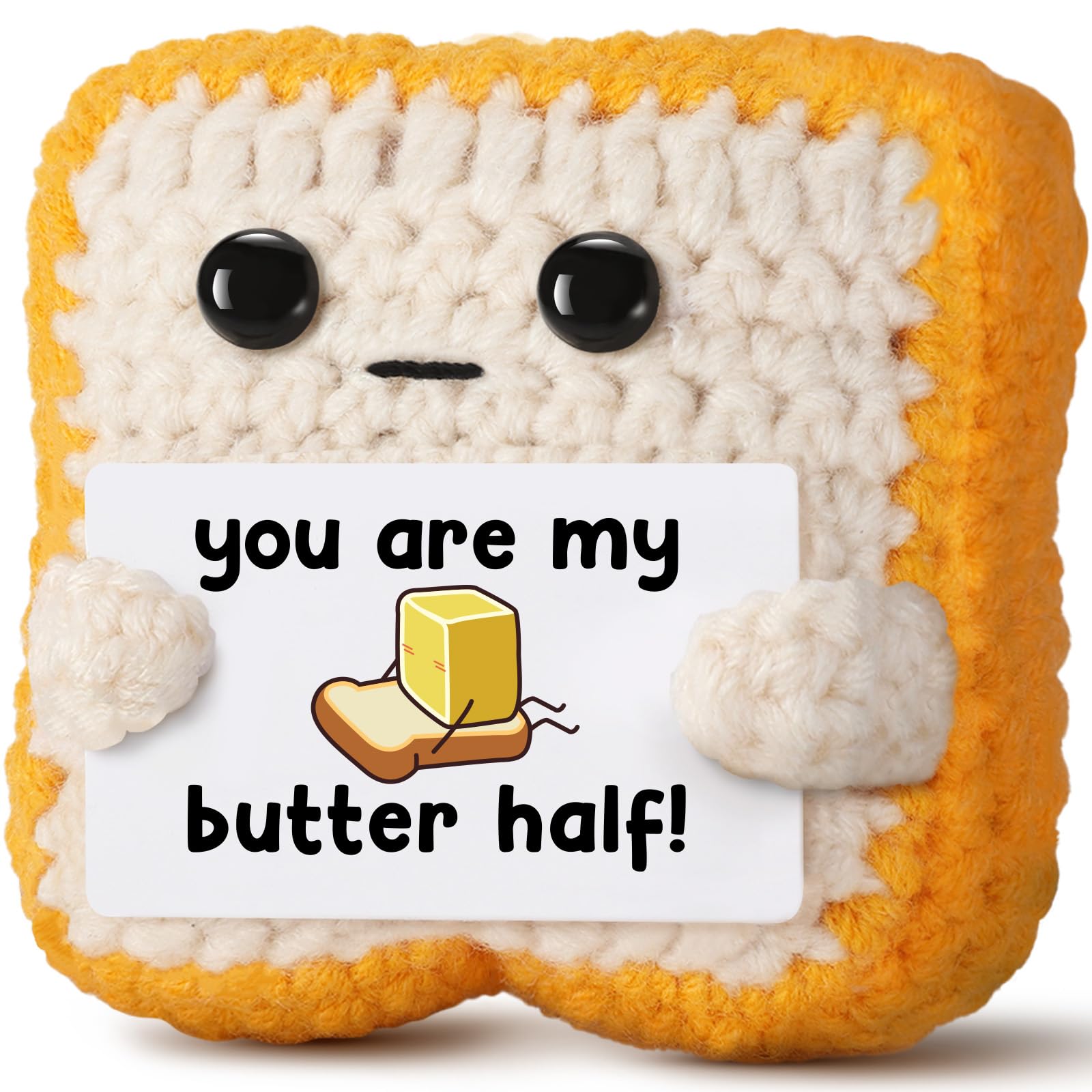 Gifts for Him Her Boyfriend Girlfriend Partner Loved One You Are My Butter Half!  Crochet Toast - Cute Romantic Valentines Day  Anniversary  Birthday Gift for Couples Desk Decor & Christmas Gifts