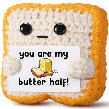 Gifts for Him Her Boyfriend Girlfriend Partner Loved One You Are My Butter Half!  Crochet Toast - Cute Romantic Valentines Day  Anniversary  Birthday Gift for Couples Desk Decor & Christmas Gifts