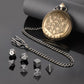 Famard 10mm Tiny DND Dice Set with Vintage Pocket Watch Shell Case, Polyhedral Metal D&D Dice Set for Dungeons and Dragons, RPG