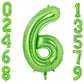 Vonokee 40 Inch Light Green Giant Number Balloons 6, Jumbo Digital Foil Mylar Balloon For Birthday Party Wedding Anniversary Cel