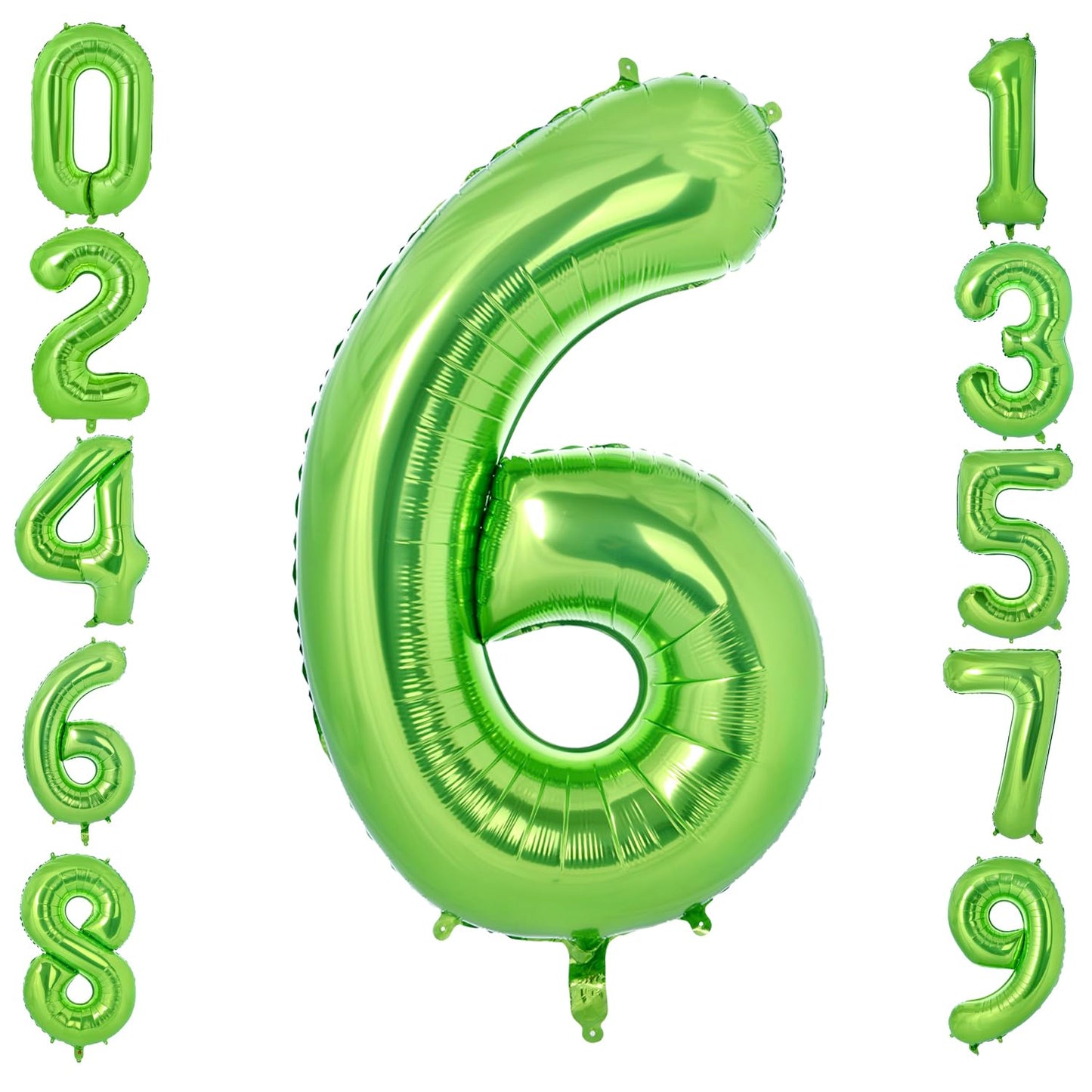 Vonokee 40 Inch Light Green Giant Number Balloons 6, Jumbo Digital Foil Mylar Balloon For Birthday Party Wedding Anniversary Cel