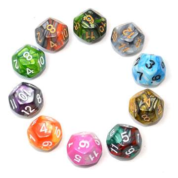 SmartDealsPro 10-Pack D4 D6 D8 D10 D12 Multi Colored Polyhedral Dice for for Dungeons and Dragons DND RPG MTG Table Games (Doubl
