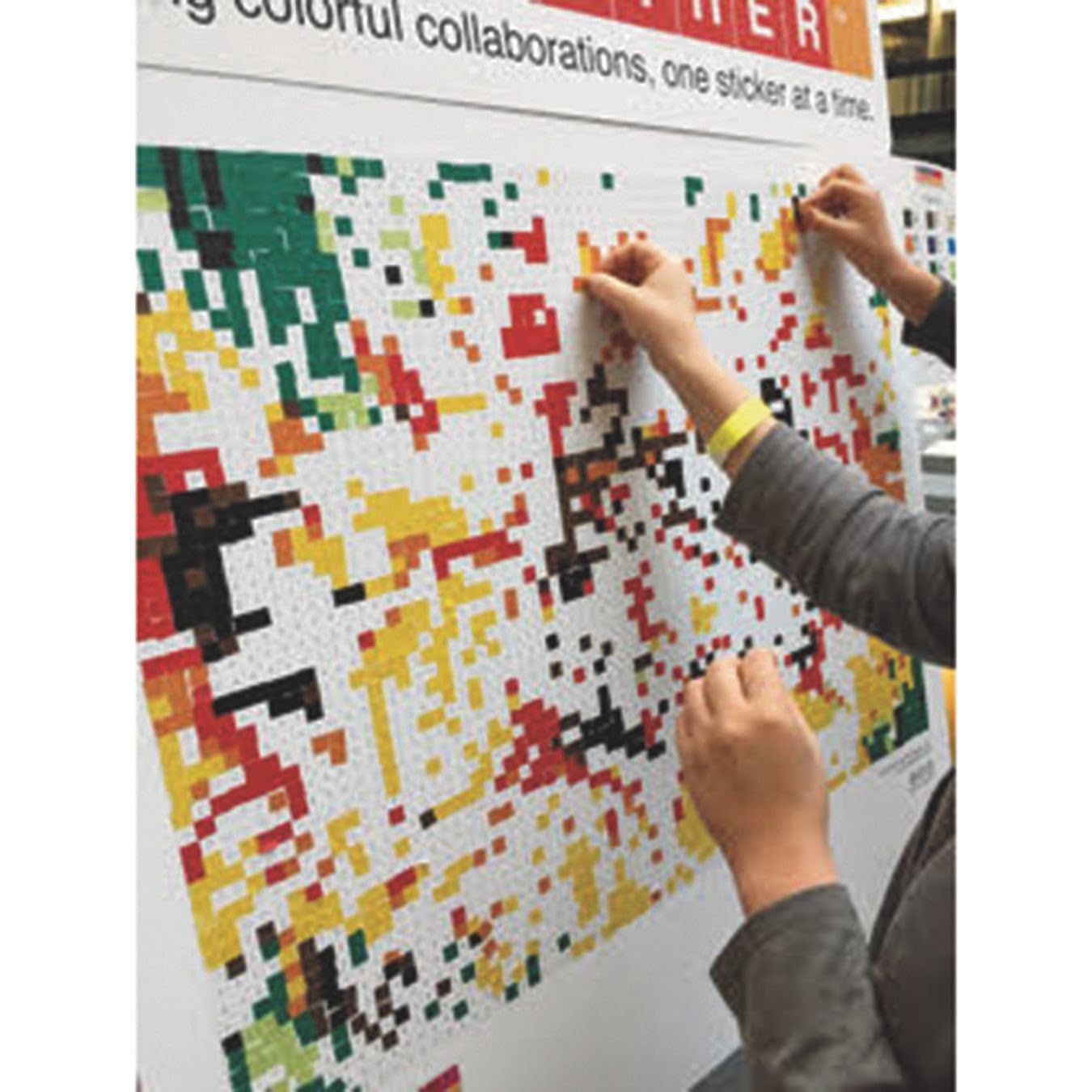 Stick Together Sunflower Sticker Mosaic, Perfect Collaborative Group Project, For Kids, Adults, Sticker by Number, Includes Post