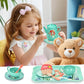 Lajeje Mermaid Tea Party Set for Little Girls - Pretend Plastic Teapot Set, Princess Tea Time Play Kitchen Toy with Cups, Plates