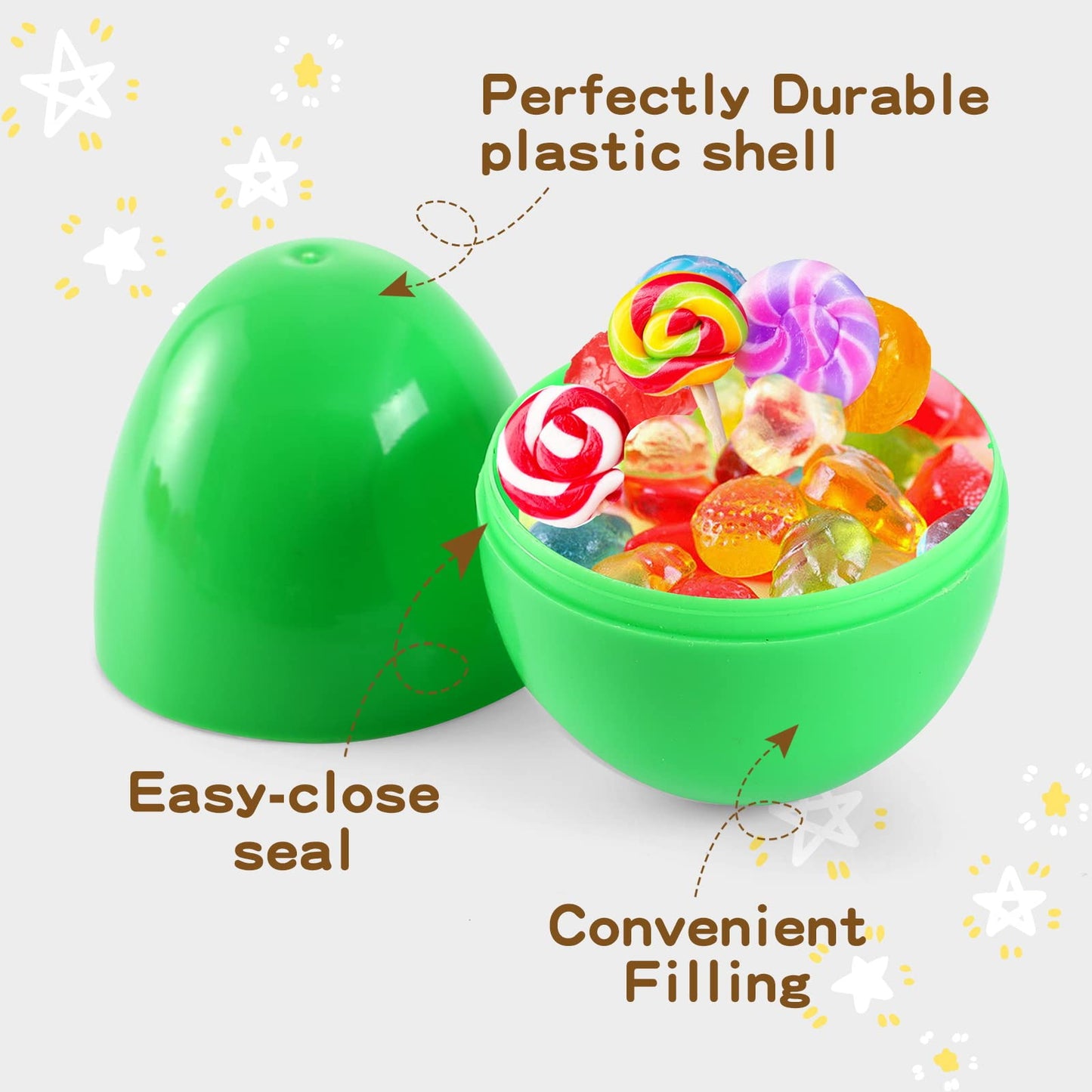 Aomingge Plastic Easter Eggs Surprise Toys Colorful Eggs, Crafts Basket Stuffers For Party Hunt Games (12)
