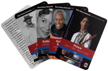 Urban Intellectuals Black History Flashcards - Volume 3 Black Heroes STEM and The Arts Version Trivia Playing Cards Educational Activity for mature-themeds Classroom