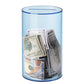 Hicocool Clear Piggy Bank For Adults Kids Must Break To Open, Blue Acrylic Piggy Bank Unopenable Money Savings Jar (8' H X 5' D)