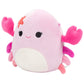 Squishmallows 5-Inch Cailey The Crab Plush Toy - Soft Pink Stuffed Animal - Collectible Easter Basket Stuffer - Model SQCR04993