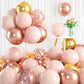 Jobkoo Pink Rose & Metallic Balloons, 60 Pcs Set, Female Gift, For Wedding, Birthday, Party Decoration