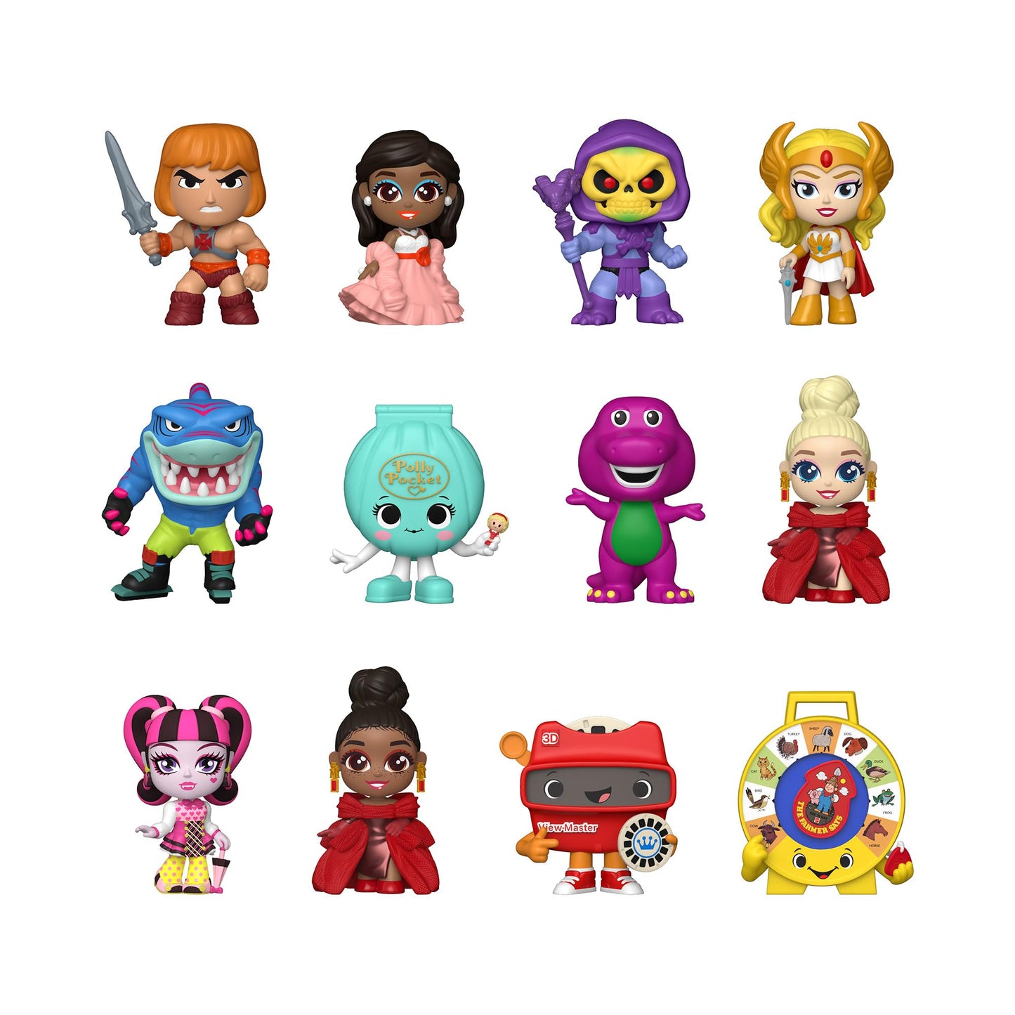 Funko Mystery Minis: Retro Toys - He-Man - 12 Assorted pc PDQ - Masters of The Universe - Collectable Vinyl Figure - Gift Idea -