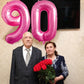 90 Number Balloon Pink 40 Inch Big Foil Mylar 90Th Balloons For 90 Year Old Men Women Birthday Party Decorations Wedding Anniver