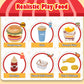 Jugueteland Wooden Play Fast Food Set Play Kitchen Accessories, Pretend Play Food Hamburger French Fries Toy, Restaurant Play Se