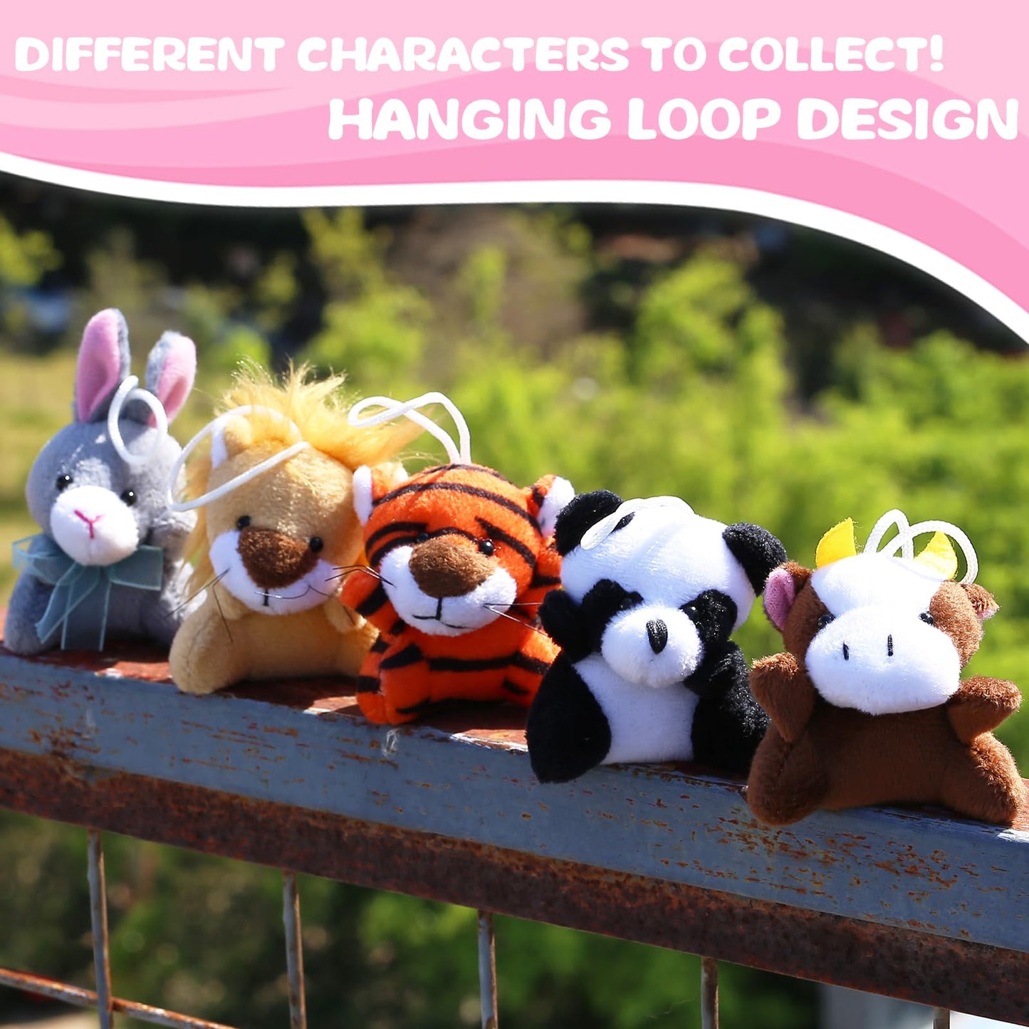 38 Pack Mini Stuffed Animals Party Favors For Kid, Small Plush Stuffed Animal Toy In Bulk For Claw Machine, Carnival Prizes, Plush Keychain Decorations, Valentines Classroom Gift, Animal Stuff Reward