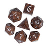 HDdais 7PCS Wooden DND Dice Set, Red Sandalwood D&D Dice with Metal Box for Role Playing Games, d and d Gifts