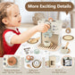 Airlab Toy Coffee Maker for Kids Wooden Kitchen Accessories Pretend Play Toddler Coffee Playset for Girls Boys Ages 3 4 5 Years