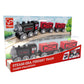 Hape Steam-Era Freight Train | Classic Black & Red Childrens Locomotive Toy with Unloadable Freight Wagons