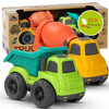 Aigitoy Toddler Car Toy - BPA Free Dump Truck & Mixer Cement - Green Grass - Ideal Gifts for 2-4 Year Olds