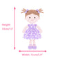 Onetoo Plush Rag Doll - Soft Baby Doll 14" - Purple Polka Dot Dress - Milly Series - Ideal Cuddle Buddy for Girls
