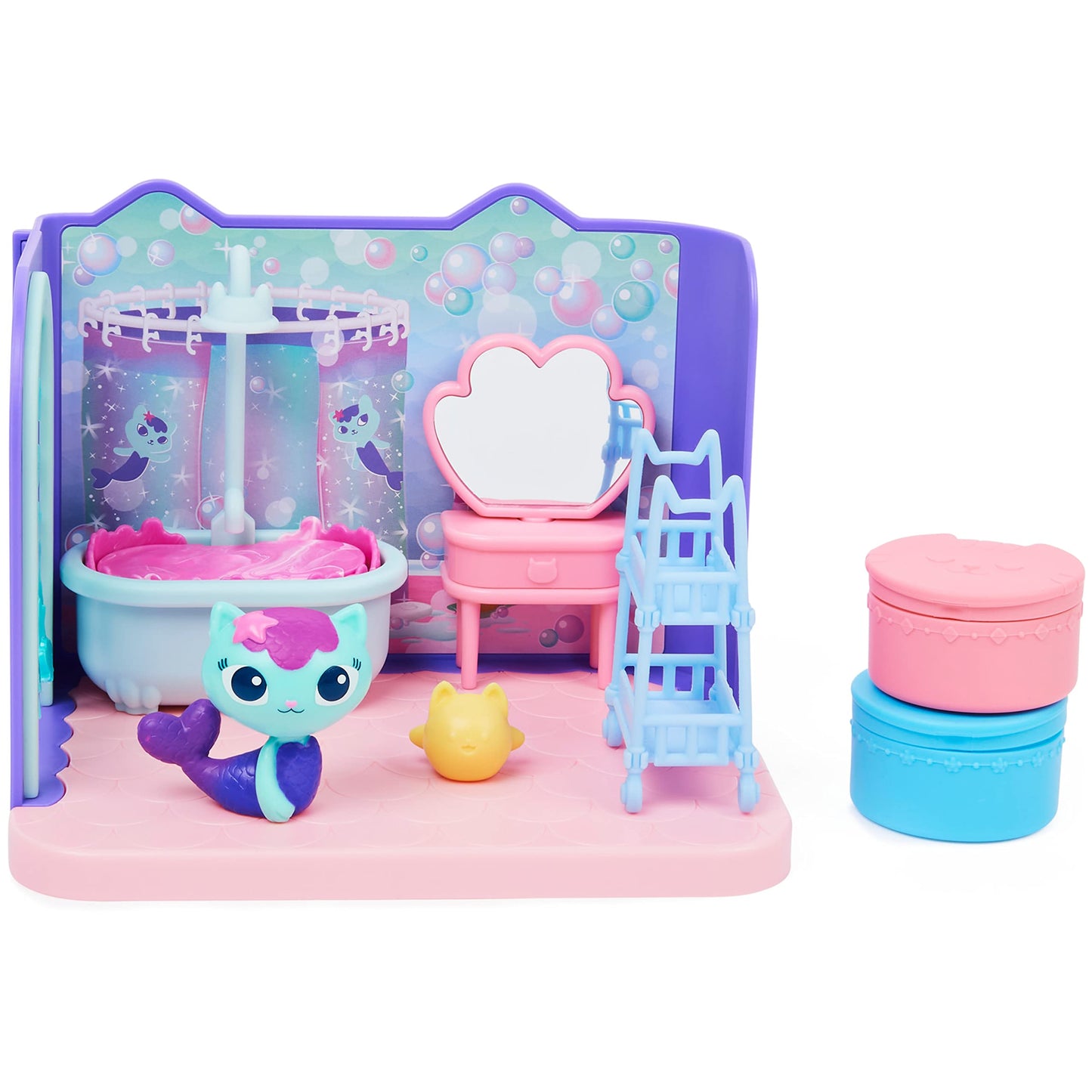 Gabby'S Dollhouse, Primp And Pamper Bathroom With Mercat Figure, 3 Accessories, 3 Furniture Pieces And 2 Deliveries, Kids’ Toys For Ages 3 And Above