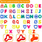 FRIMOONY Plastic Dough Tools for Kids, with Capital Letters, Cookie Cutters, Stamps, Multi-Color, 61 Pieces