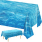 3 Pieces Ocean Waves Tablecloth 54 X 108 Inch Water Print Plastic Table Cover Ocean Party Table Cloths For Beach Pool Birthday U