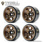 TREAL SCX24 Wheels 1.0 Beadlock Wheels (4P) Scale-Look Concave Six Spoke Rim Crawler Wheels for Axial SCX24 -Type D (Bronze)