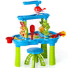 TEMI Kids Sand Water Table , 3-Tier Sand Table and Rain Showers Splash Pond Water Table Toys, Activity Sensory Play Table Beach