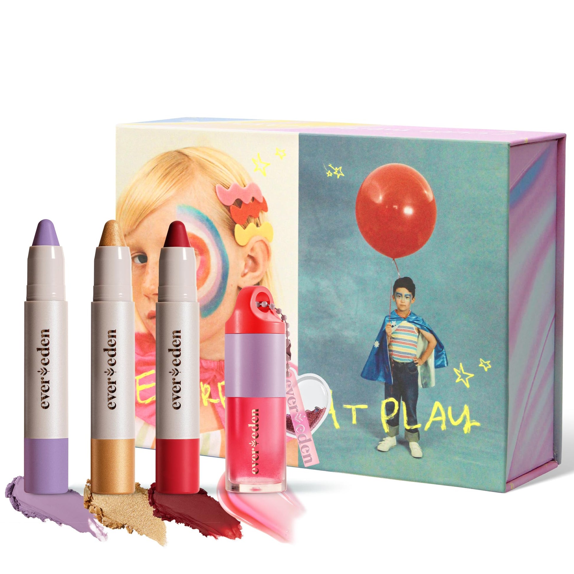 Evereden Kids Face Color Luxe Gift Set - Clean & Vegan Kids Make Up Kit for Girls - Non Toxic Kids Makeup Set - Girls Makeup Set