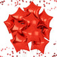 Red Star Foil Balloons, 18 Inches Star Foil Balloons For Helium, 10 Pcs Red Star Birthday Balloons For Birthday Party Graduation