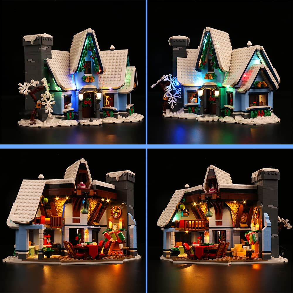 Vonado Led Light Kit Compatible With Lego Santa’S Visit 10293 Building Set (No Model),Decoration Lighting Kit Compatible With Lego Christmas Bricks (Music Version-New)