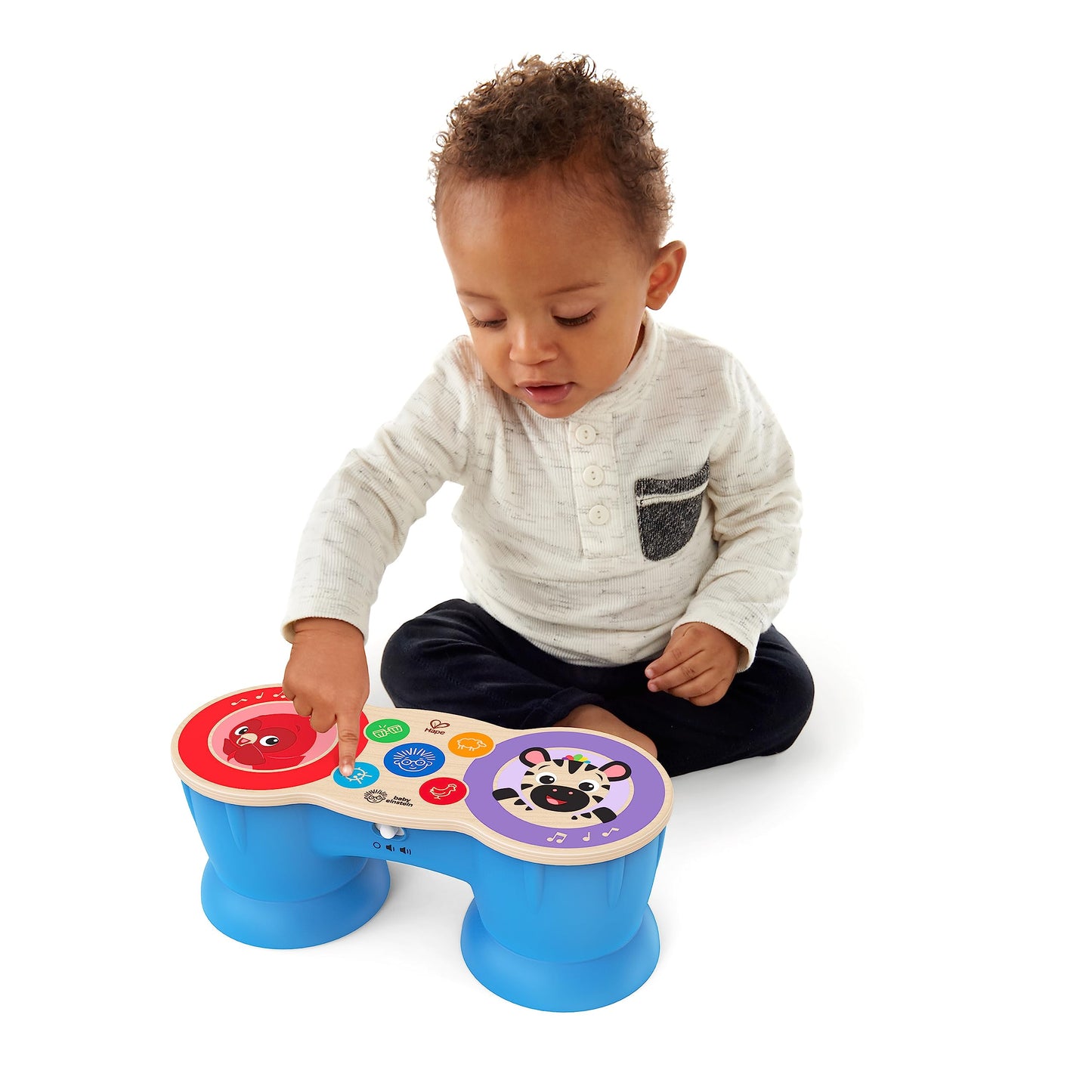 Baby Einstein Upbeat Tunes Magic Touch Wooden Drum Musical Toy Ages 6 Months +