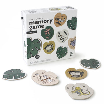 Wee Gallery Memory Game - Jungle Animals and Plants - Brain Building Matching Activity - Animal Recognition, Motor Skills, Creat